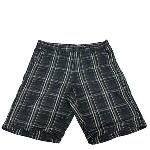 Apt. 9 Mens Black Plaid Cotton Shorts Size 36